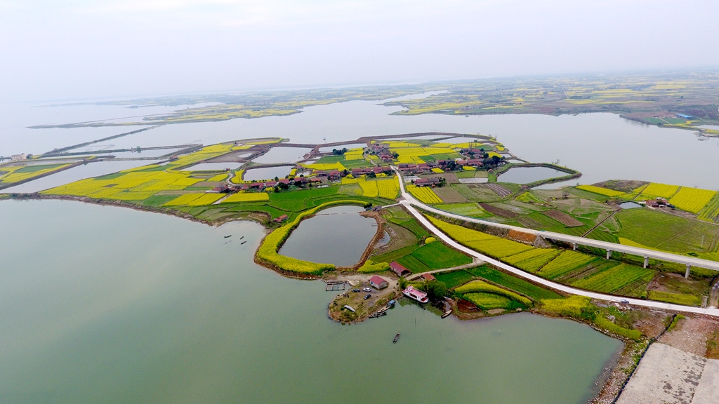 航拍看沙洋汉江运河