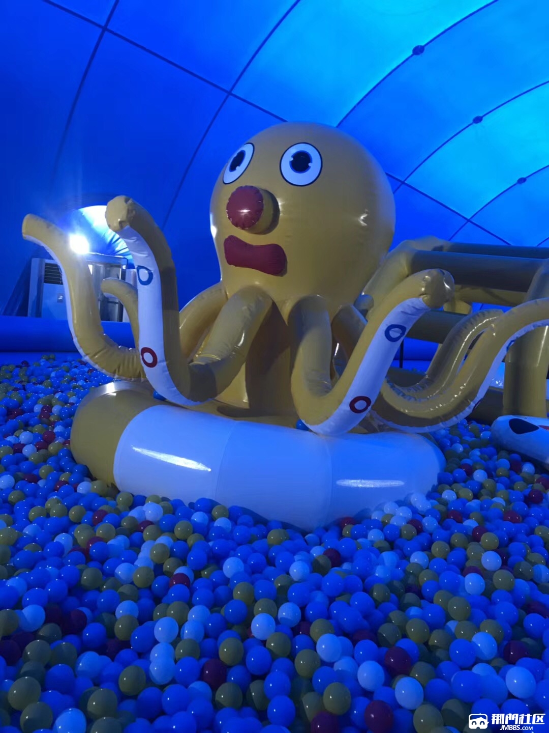 蓝鲸规格为26*14m   包含海洋球池*1(10万个左右海洋球),  充气滑