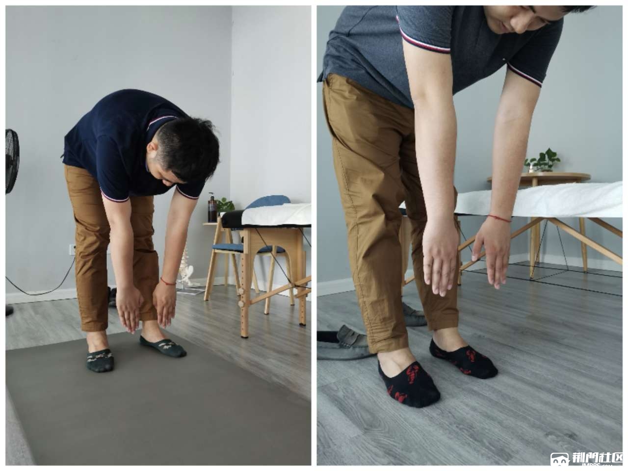 往前弯腰,腰会疼痛.