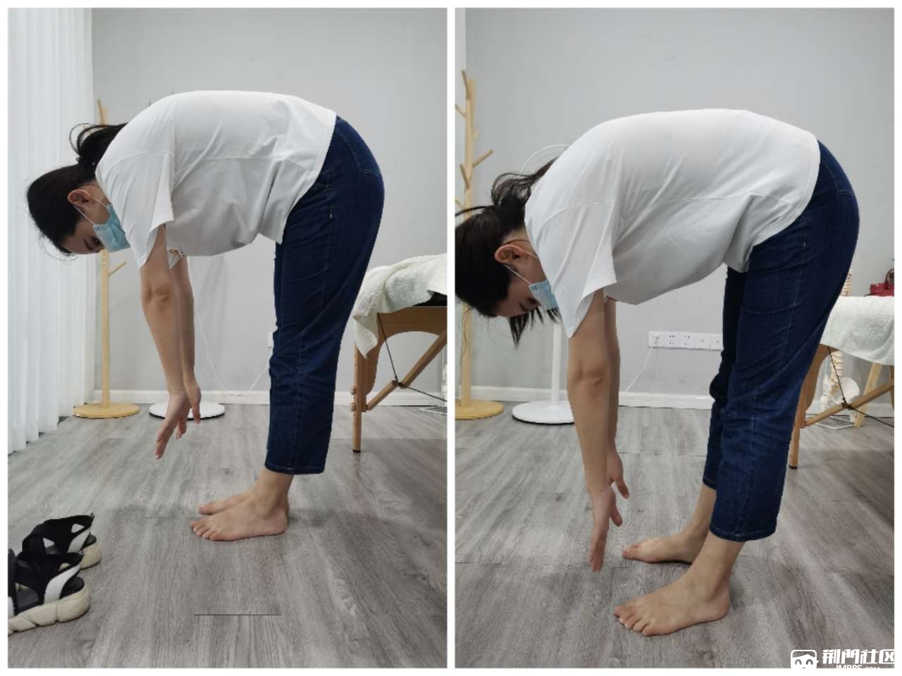 往前弯腰,腰会疼痛.